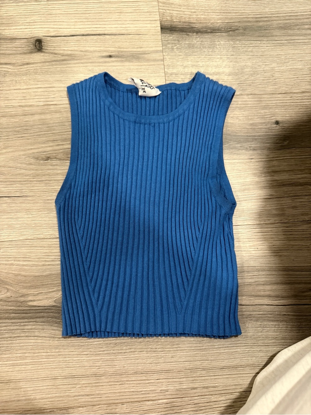 Princess Polly Ribbed Sleeveless Crop Tank - Blue